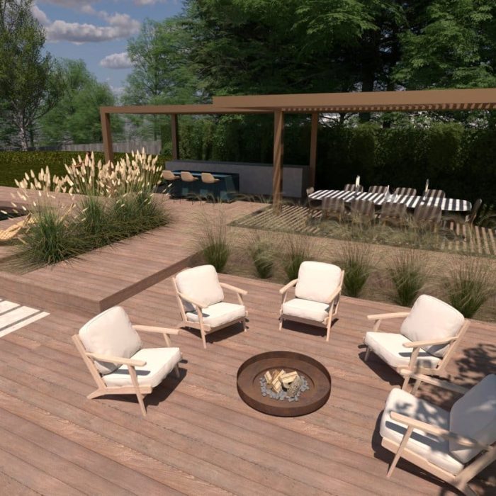 Fire pit view back towards renson