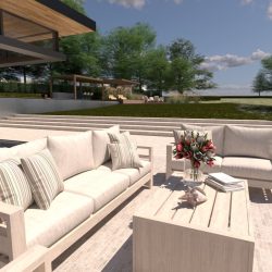 Patio lounge sofa view